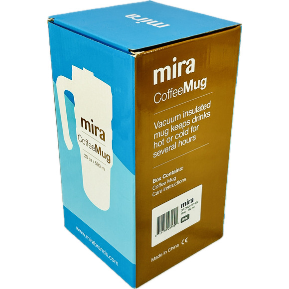 Mira 20 oz Stainless Steel Vacuum Insulated Travel Car Mug with Handle - Picture 12 of 13